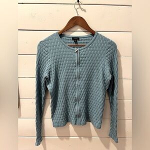 ANN TAYLOR zip up  blue cardigan size S